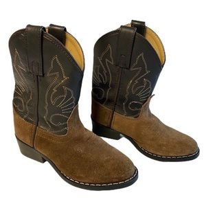 Masterson Boot Co. Leather Suede Boys Cowboy Boots